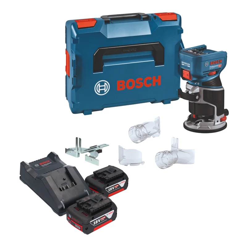 Bosch GKF 18V-8 Professional Akku Kantenfräse 18 V 8,0 mm Brushless + 2x Akku 5,0 Ah + Ladegerät + L-Boxx