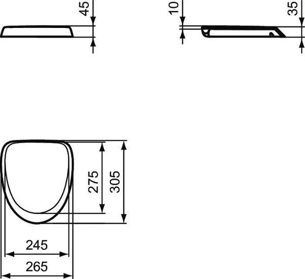 Ideal Standard Urinaldeckel Connect mit Softclosing in Weiß – Absenkautomatik, Duroplast