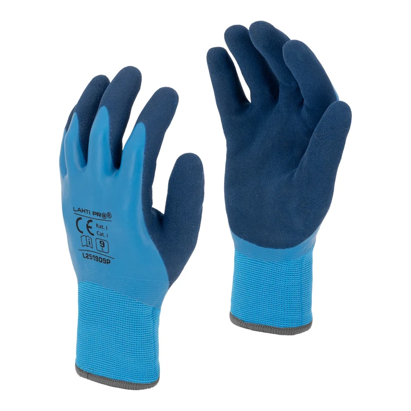 LAHTI PRO Latexbeschichtete Schutzhandschuhe mit Acryl Isolierung Größe 9 ( L251909K ) blau