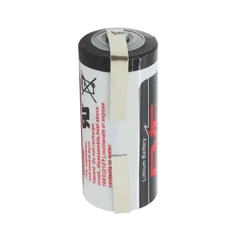 EVE Lithium 3,6V Batterie ER 14335, 2/3 AA ER14335 Standard Batterie mit Lötfahne U-Form zum Selbstumbau, Selbsteinbau