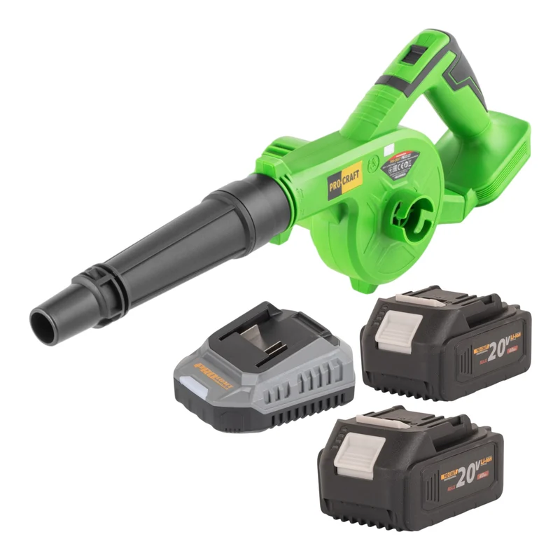 Procraft PB22bb Akku Laubbläser 20 V + 2x Akku 4,0 Ah + Ladegerät
