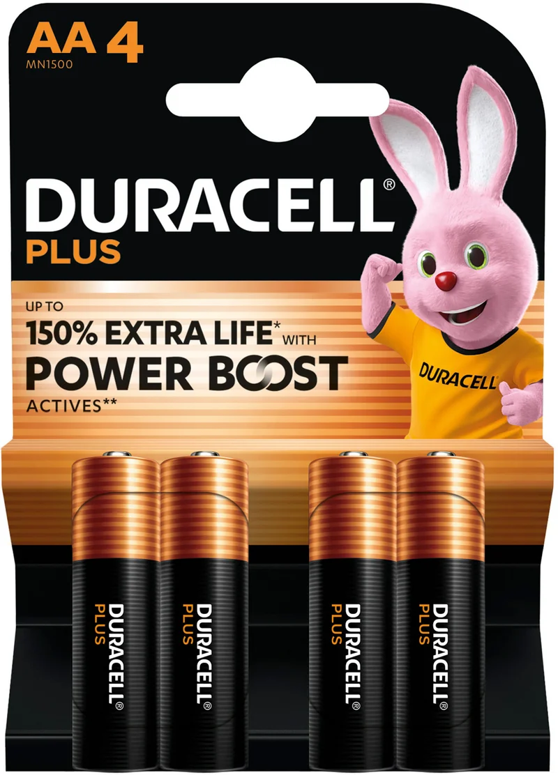 Duracell Plus Power Boost MN1500 Mignon AA Batterie 4er Blister 5000394176027