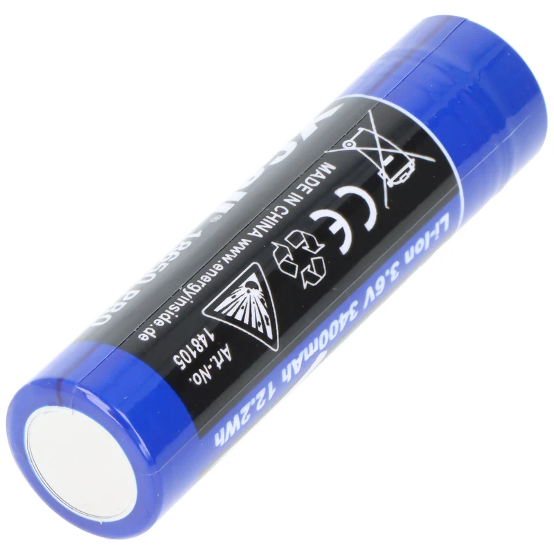 Xcell Pro 18650 Li-Ion Akku geschützter Li-Ion Akku, mit USB-C Ladebuchse, min. 3250mAh max. 3400mAh, 3,6 Volt, 71,1mm x 18,8mm