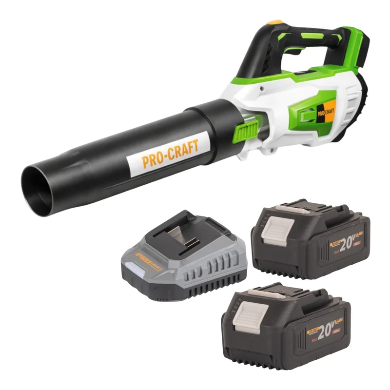 Procraft PB20 Akku Laubbläser 20 V TURBO + 2x Akku 4,0 Ah + Ladegerät