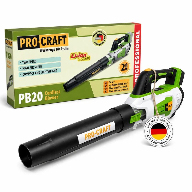 Procraft PB20 Akku Laubbläser 20 V TURBO Solo - ohne Akku, ohne Ladegerät