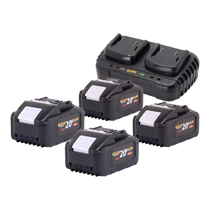 Procraft PLM20bb Akku Rasenmäher 40 V ( 2x 20 V ) 370 mm Brushless + 4x Akku 8,0 Ah + Ladegerät