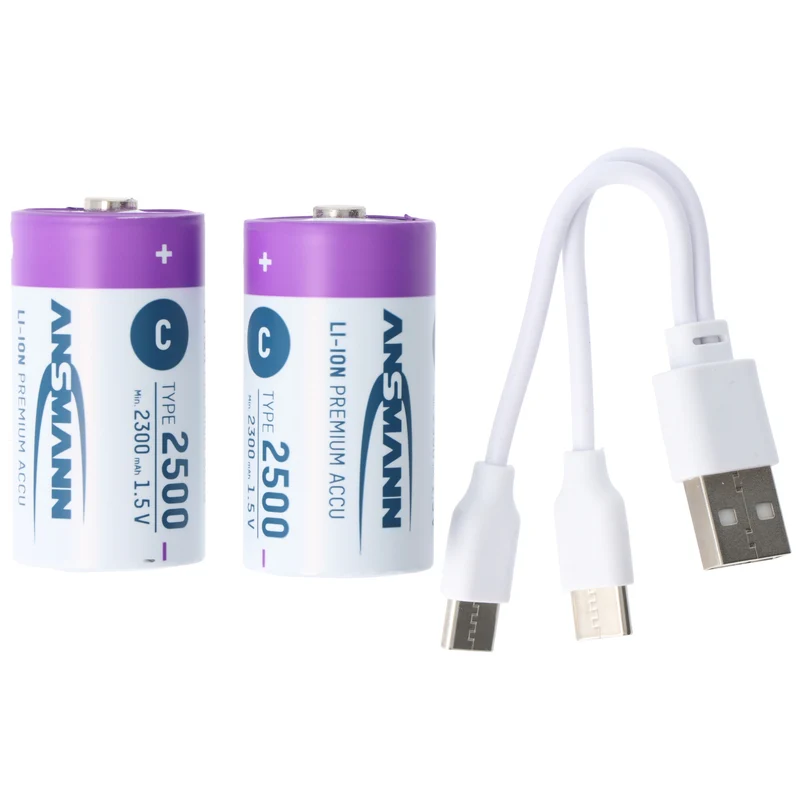 Ansmann Li.ion Akku Baby C 1,5V 2500mAh, 1313-0004, 2er Karton Blister