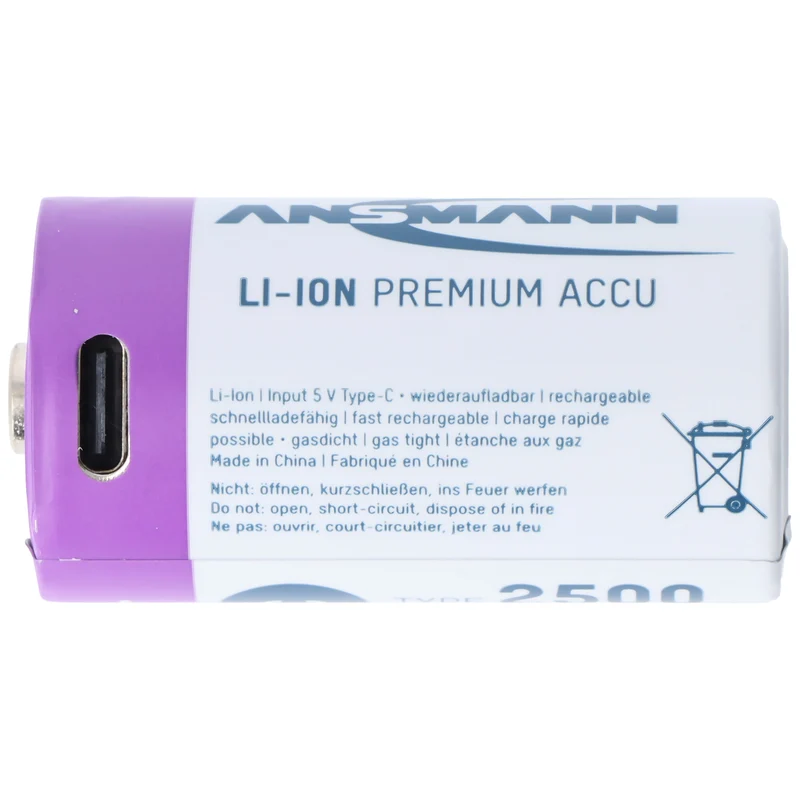 Ansmann Li.ion Akku Baby C 1,5V 2500mAh, 1313-0004, 2er Karton Blister