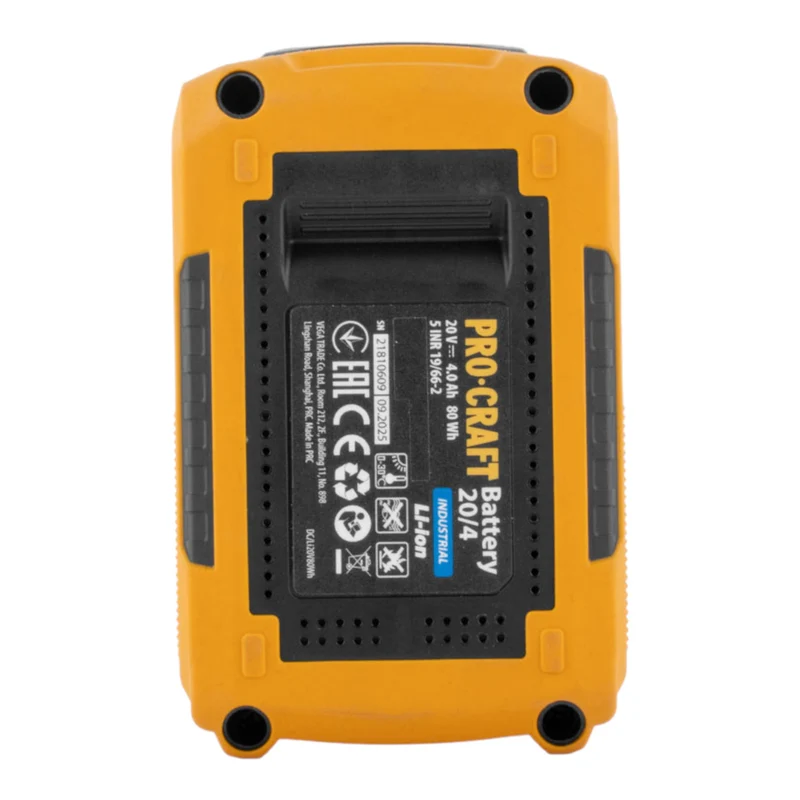 Procraft 20/4 Industrial Akku 20 V 4,0 Ah / 4000 mAh Li-ion mit Ladestandsanzeige