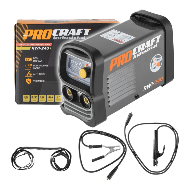 Procraft Industrial RWI-240 Inverter Schweißgerät 4 kW 20 - 140 A MMA TIG Lift