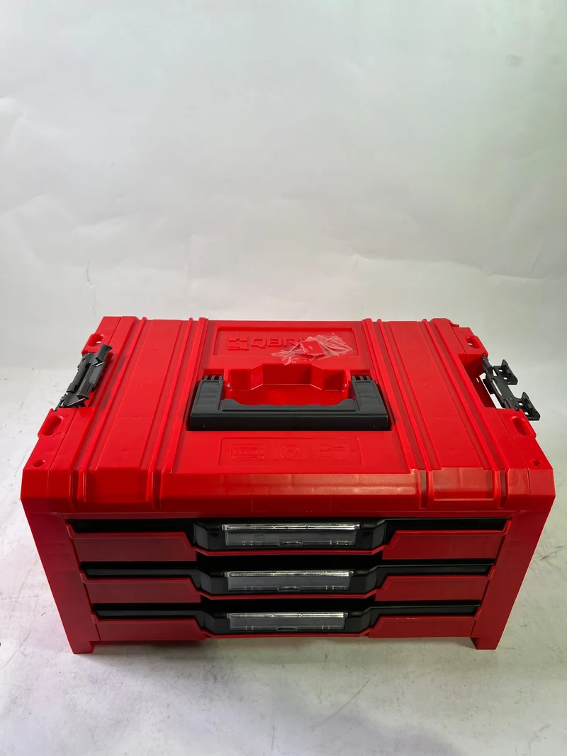 Qbrick System PRO Drawer 3 Toolbox 2.0 Expert RED ULTRA HD Werkzeugkoffer 450 x 310 x 244 mm 13,5 l stapelbar IP54 mit 3 Schubladen - Gebraucht