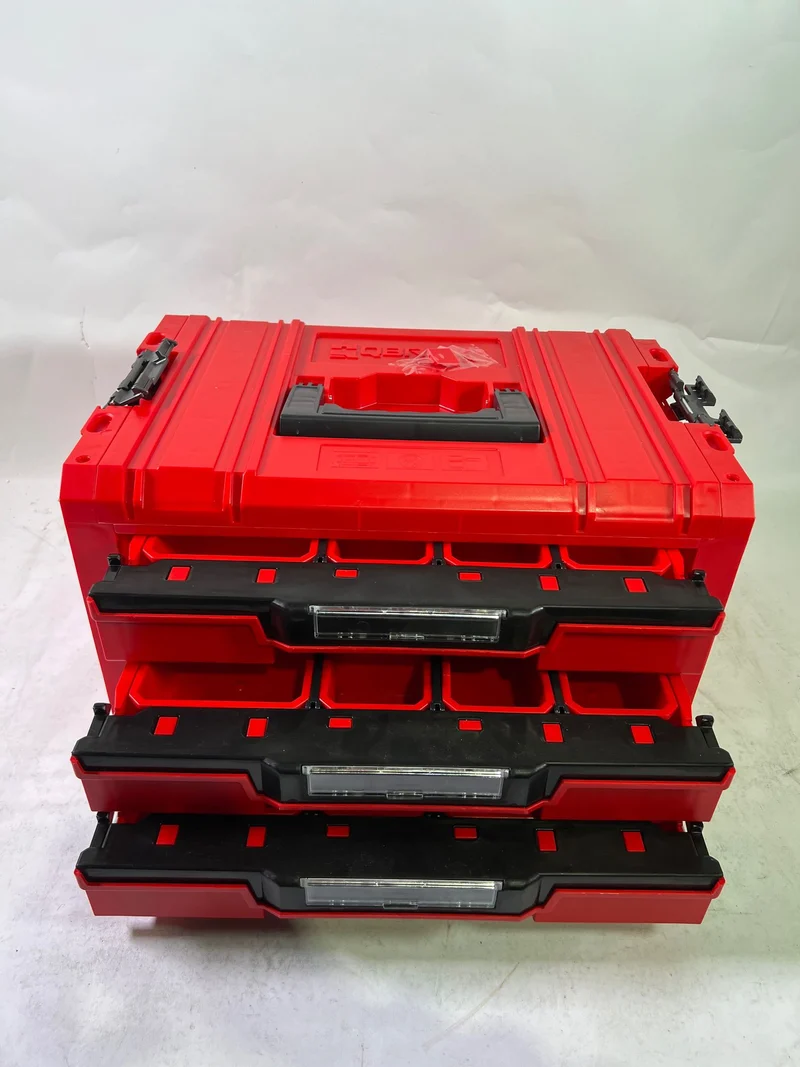 Qbrick System PRO Drawer 3 Toolbox 2.0 Expert RED ULTRA HD Werkzeugkoffer 450 x 310 x 244 mm 13,5 l stapelbar IP54 mit 3 Schubladen - Gebraucht