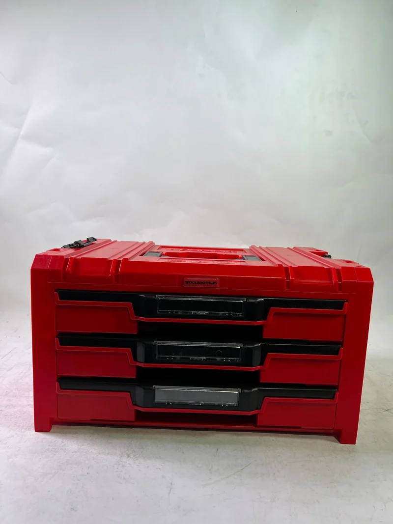 Qbrick System PRO Drawer 3 Toolbox 2.0 Expert RED ULTRA HD Werkzeugkoffer 450 x 310 x 244 mm 13,5 l stapelbar IP54 mit 3 Schubladen - Gebraucht