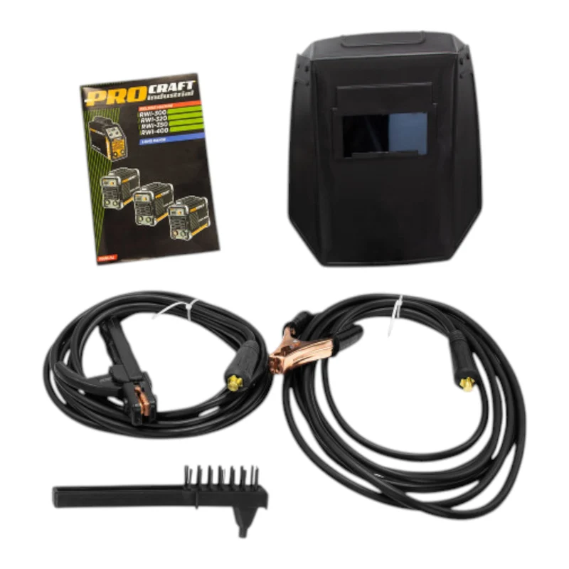 Procraft Industrial RWI-400 Inverter Schweißgerät 7 kW 20 - 200 A MMA + Schweißschutzschild + Drahtbürste + weiteres Zubehör