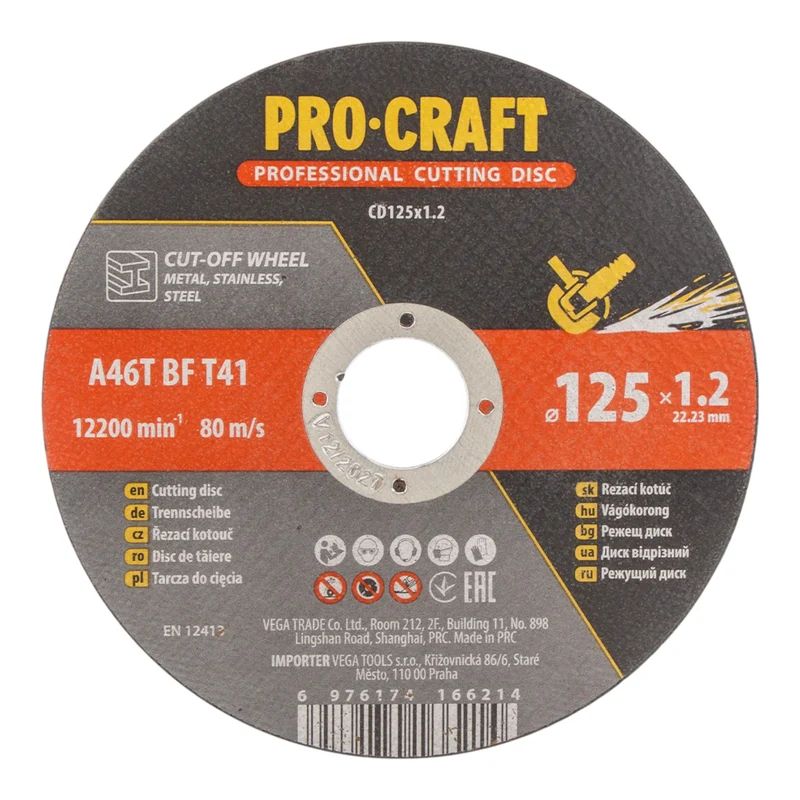 Procraft CD125x1.2b Trennscheiben Set 10 Stück 125 x 22,23 mm