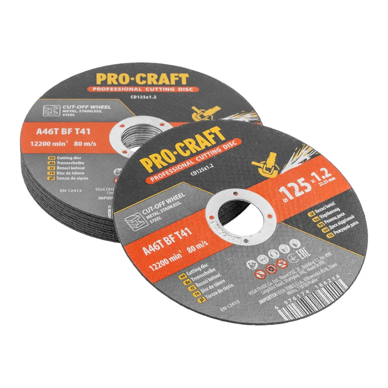 Procraft CD125x1.2b Trennscheiben Set 10 Stück 125 x 22,23 mm