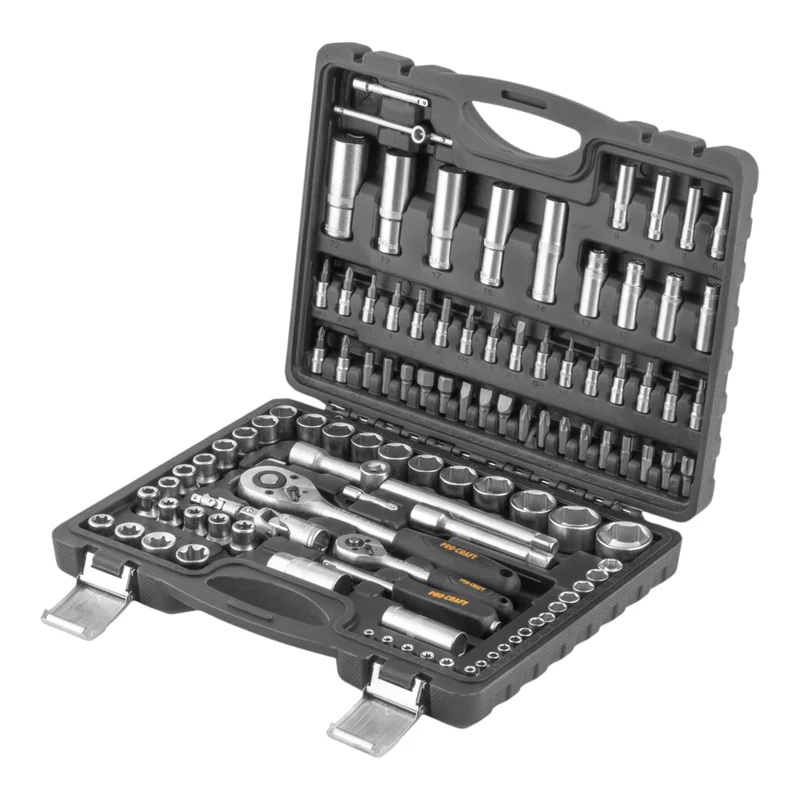 Procraft WS-108/72 Steckschlüssel Set 108 tlg. 1/4" / 1/2" Ratsche ( 72 Zähne ) / Schlüssel / Stecknuss / Bits + Koffer