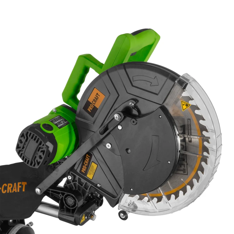 Procraft PGS305 Kapp- und Gehrungssäge 2000 W + 305 mm Sägeblatt 40 Z & Staubfangbeutel