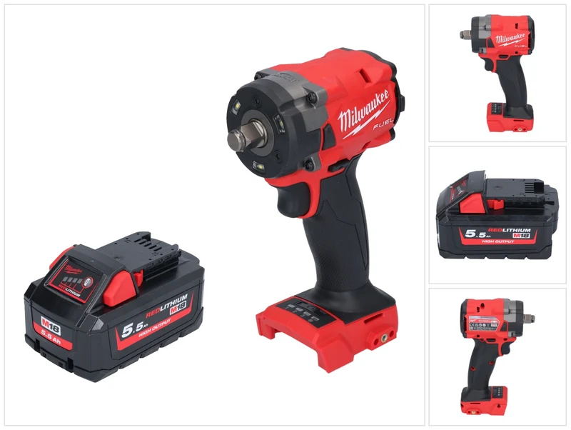 Milwaukee M18 FIW2F12-551 Akku Schlagschrauber 18 V 339 Nm 1/2" Brushless + 1x Akku 5,5 Ah - ohne Ladegerät