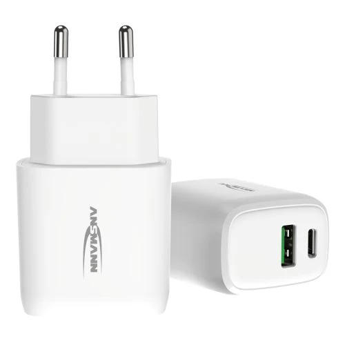 Ansmann USB-Ladegerät HC218PD, USB-A und USB-C Ladeport, 20W, schwarz