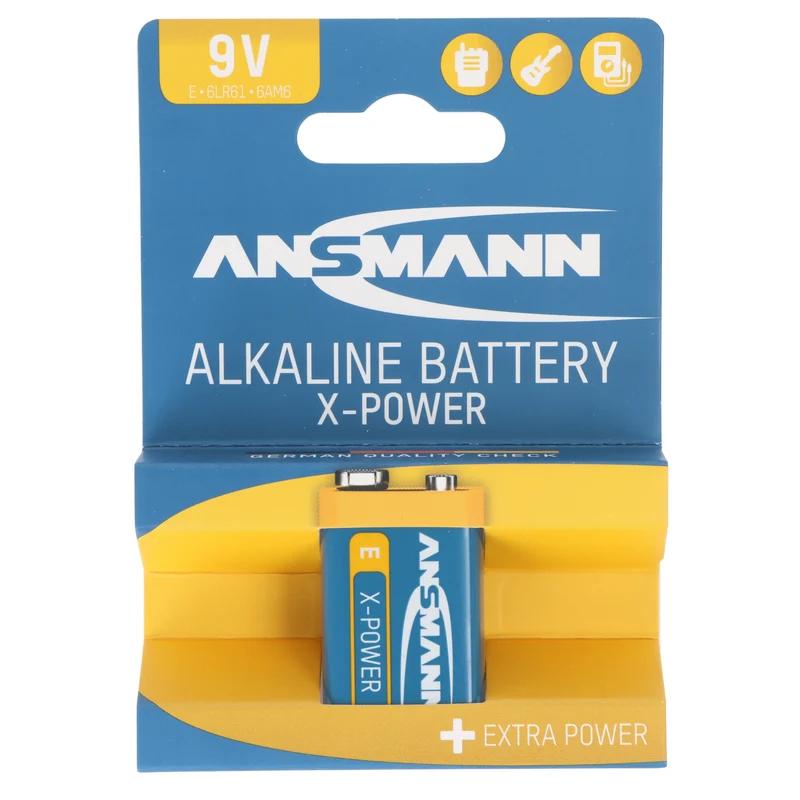 Ansmann X-Power Alkaline Batterie 9V, 6LR61, 1er Papierblister