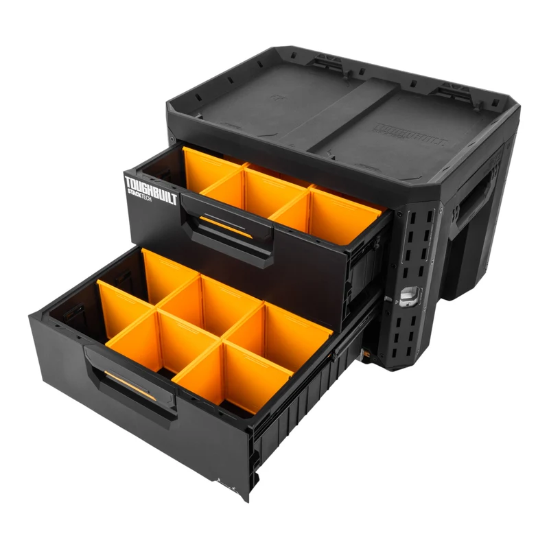 Toughbuilt STACKTECH Werkzeug Box abschliessbar mit 2 Schubladen 533 x 406 x 395 mm ( TB-B1-D-72 )
