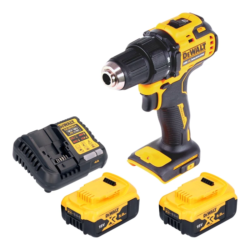 DeWalt DCD 708 P2 Akku Bohrschrauber 18 V 65 Nm Brushless + 2x Akku 5,0 Ah + Ladegerät