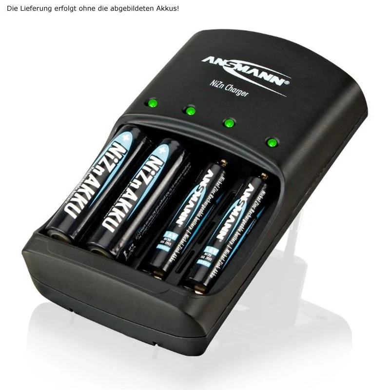 Ansmann Schnell-Ladegerät für NiZn 1,6 Volt Akku 900mWh und 2500mWh