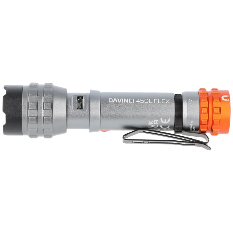 NEBO LED Taschenlampe Davinci 450L Flex mit bis zu 450 Lumen und 237 Meter, mit Li-Ion 14500 Akku