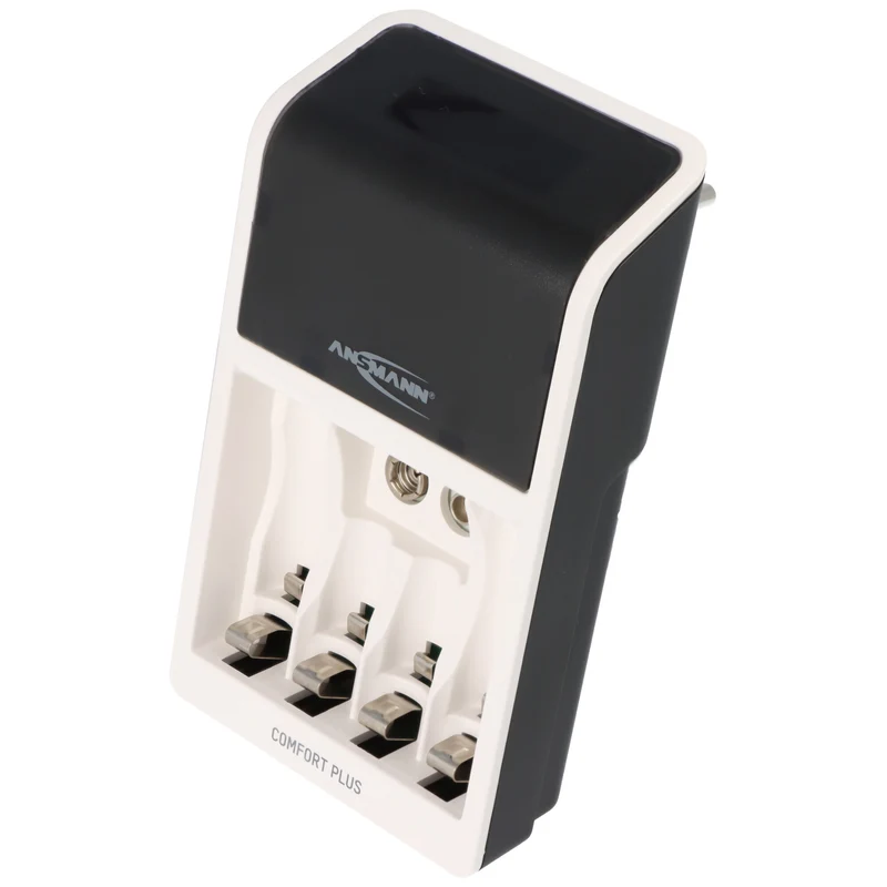 Ansmann Schnell-Ladegerät Comfort Plus für 1-4 NiMH Micro AAA, Mignon AA Akkus, NiMH 9V E-Block