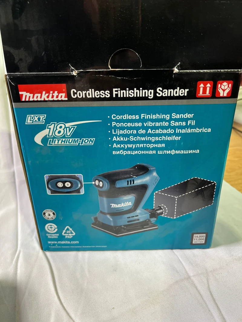 Makita DBO 480 Z Akku Schwingschleifer 18 V 112 x 102 mm Solo - ohne Akku, ohne Ladegerät - Reparaturgerät