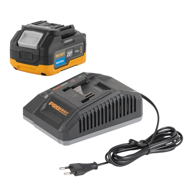 Procraft Starter Pack 20 V C20/6.5 Schnell Ladegerät + 1x 20/4 Industrial Akku 4,0 Ah