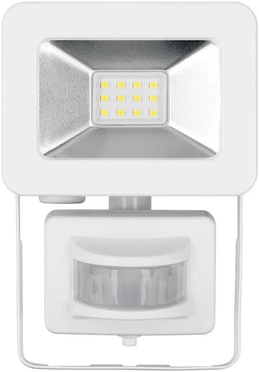Goobay LED-Außenstrahler, 10 W, mit Bewegungsmelder - mit 850 lm, neutralweißem Licht (4000 K), PIR-Sensor mit ON-/OFF-Funktion und M16-Kabelverschraubung, für den Außeneinsatz geeignet (IP44)