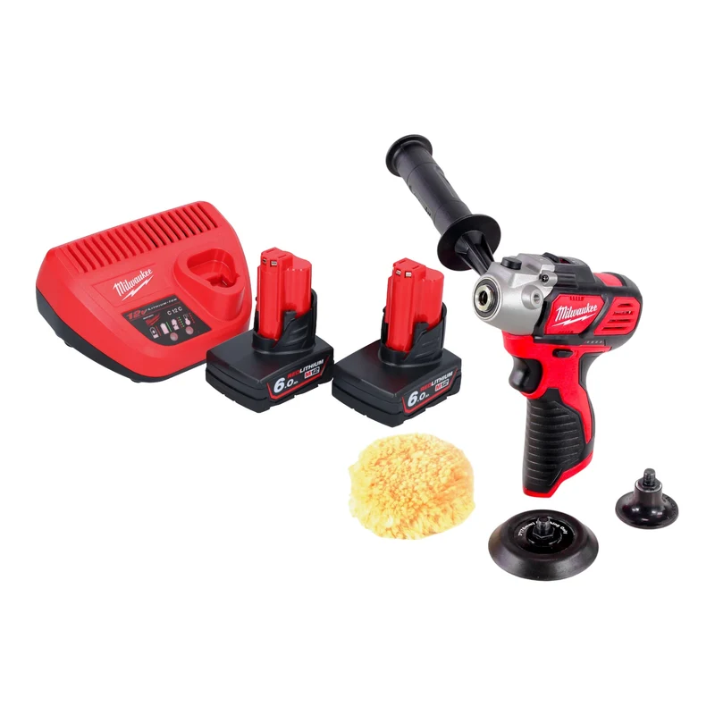 Milwaukee M12 BPS-602 Akku Polierer 12 V + 2x Akku 6,0 Ah + Ladegerät