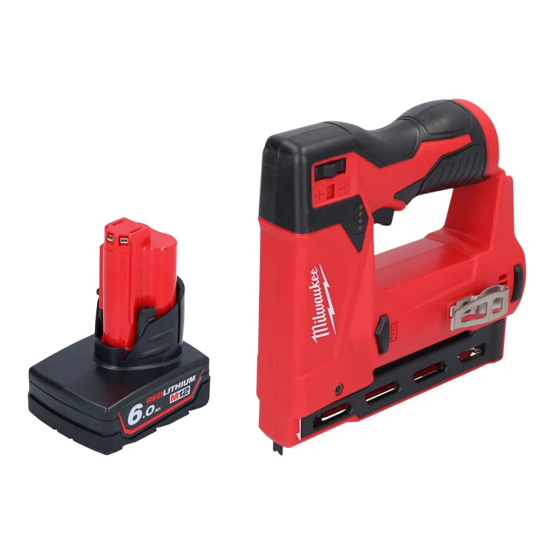 Milwaukee M12 BST-601 Akku Tacker 12 V 6 - 14 mm + 1x Akku 6,0 Ah - ohne Ladegerät