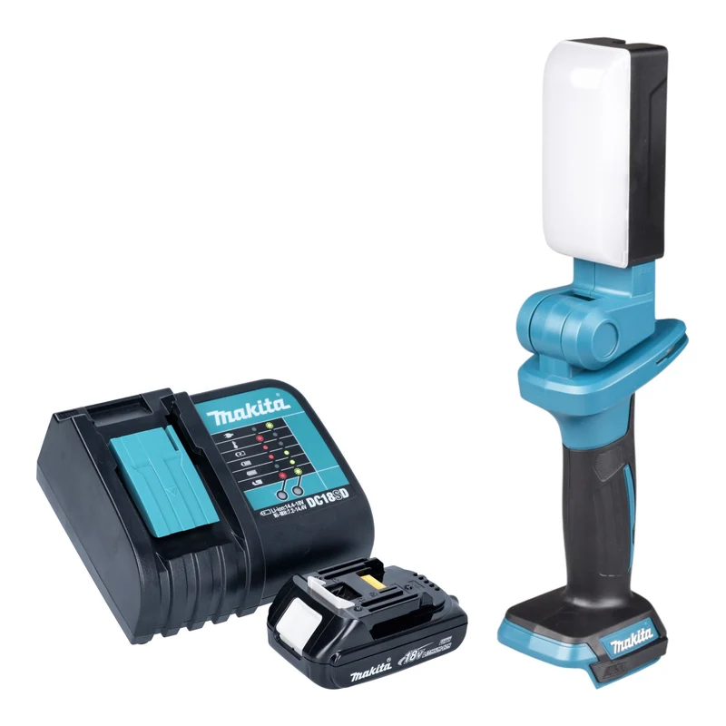 Makita DML 816 SY1X Akku Arbeitsleuchte 18 V 500 lm LED + 1x Akku 1,5 Ah + Ladegerät