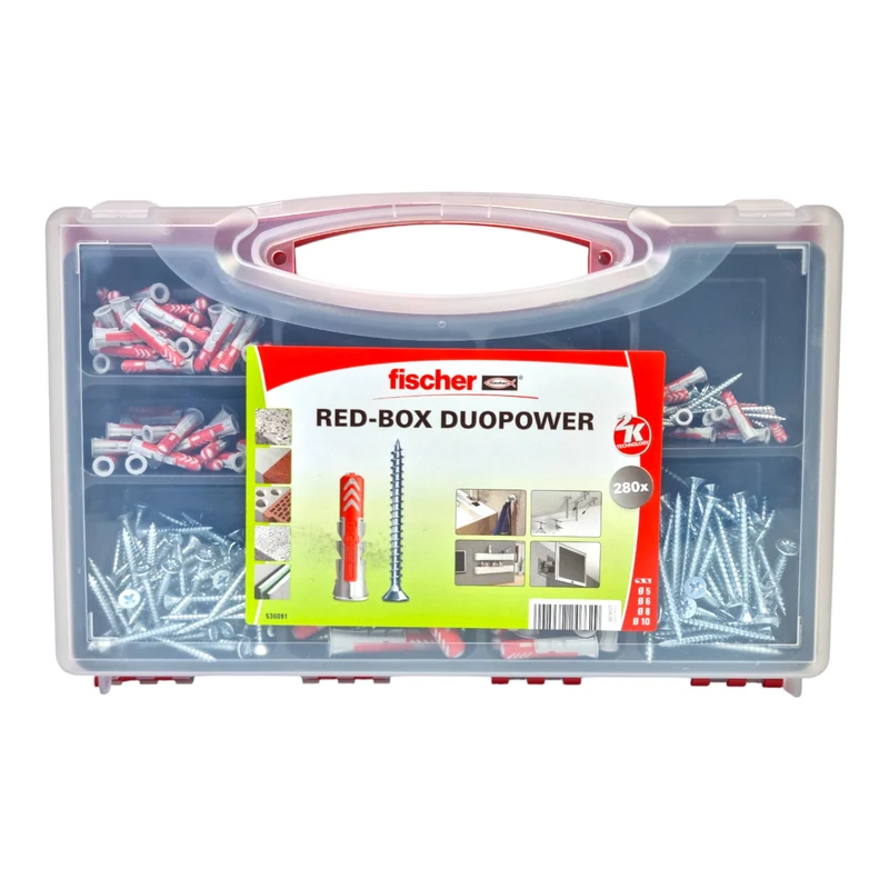 Fischer Red-Box Duopower + Schrauben Set 280 Stück ( 536091 )