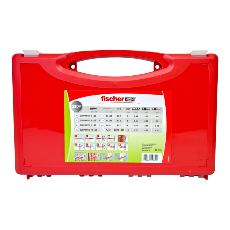 Fischer Red-Box Duopower + Schrauben Set 280 Stück ( 536091 )
