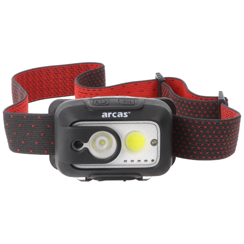 Arcas 9 Watt Sensor Kopflampe, LED Stirnlampe, 6 Beleuchtungsmodi, Nylon-Kopfband, wiederaufladbar per USB-C