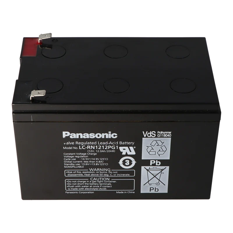 Panasonic LC-RN1212PG1 Akku 12 Volt 12Ah Steckkontakte 6,3mm VdS Zuslassung G118040, ehemals Panasonic LC-RA1212PG1