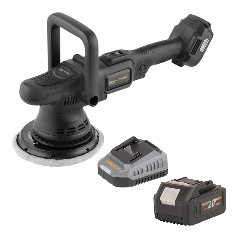 Procraft PM22bb Akku Poliermaschine 20 Volt 150 mm + 1x Akku 4,0 Ah + Ladegerät