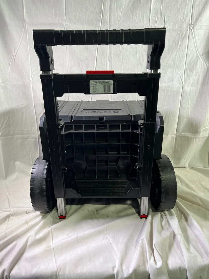Qbrick System PRO Cart 2.0 Plus Drawer 2 mobile Box auf Rädern 520 x 415 x 660 mm 9,5 l 12 l abnehmbarer Doppelteleskopgriff - Beschädigt