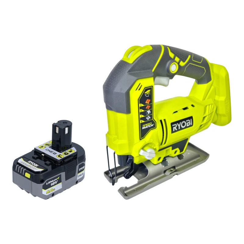RYOBI R18JS-0 Akku Stichsäge 18 V 101 mm + 1x Akku 5,0 Ah - ohne Ladegerät