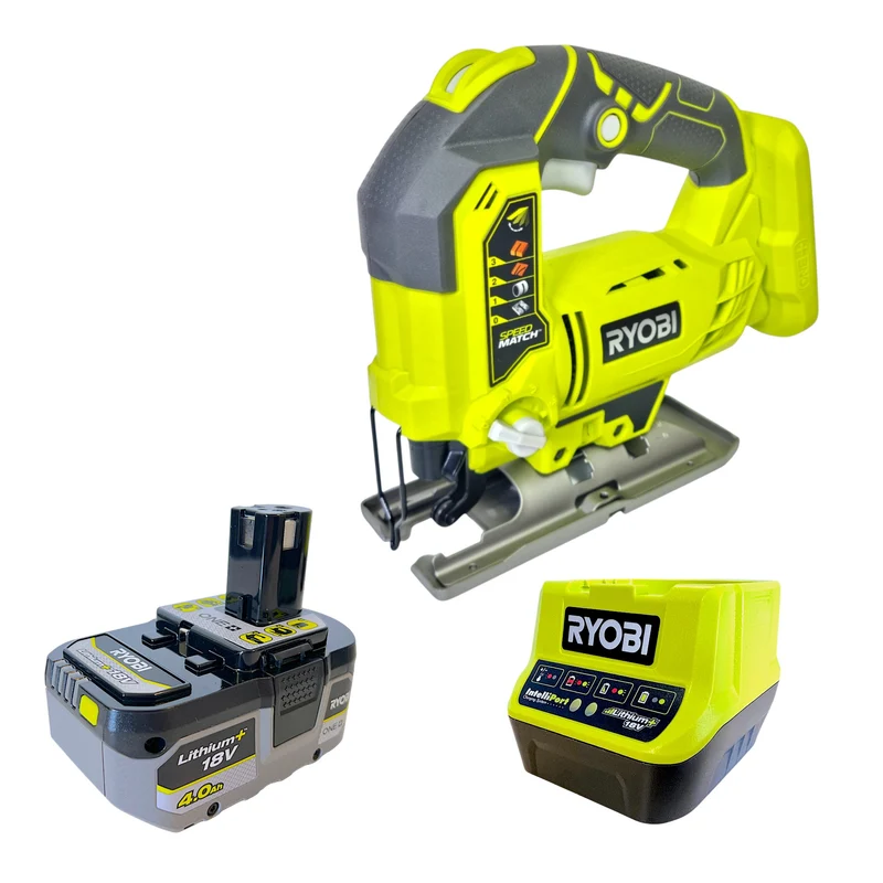 RYOBI R18JS-0 Akku Stichsäge 18 V 101 mm + 1x Akku 4,0 Ah + Ladegerät