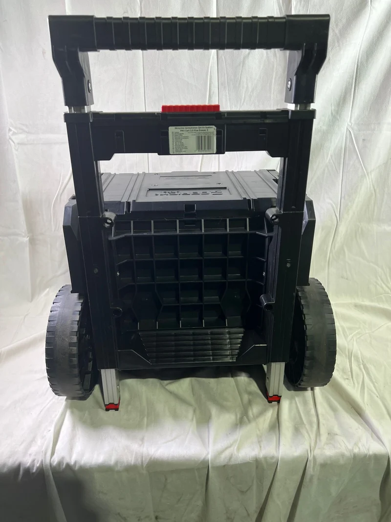 Qbrick System PRO Cart 2.0 Plus Drawer 3 mobile Box auf Rädern 520 x 415 x 660 mm 12 l 2x 4,5 l abnehmbarer Doppelteleskopgriff - Beschädigt