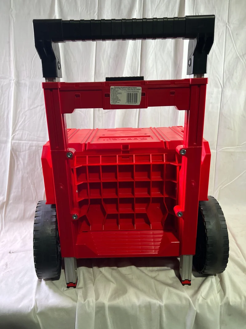Qbrick System PRO Cart 2.0 Plus Drawer 2 Red Ultra HD Custom mobile Box auf Rädern 520 x 415 x 660 mm 9,5 l 12 l abnehmbarer Doppelteleskopgriff - Beschädigt