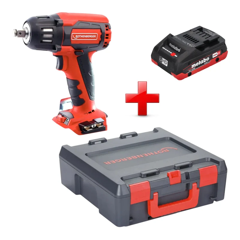 Rothenberger RO ID400 Akku Schlagschrauber 18 V 400 Nm Brushless + 1x LiHD Akku 4,0 Ah + Rocase - ohne Ladegerät