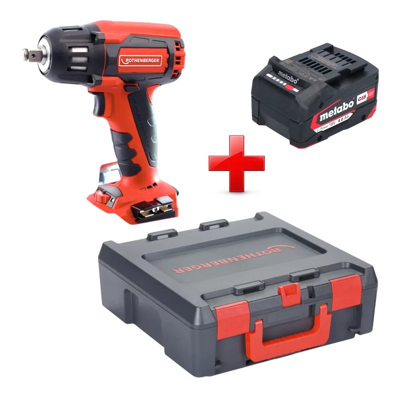 Rothenberger RO ID400 Akku Schlagschrauber 18 V 400 Nm Brushless + 1x Akku 4,0 Ah + Rocase - ohne Ladegerät