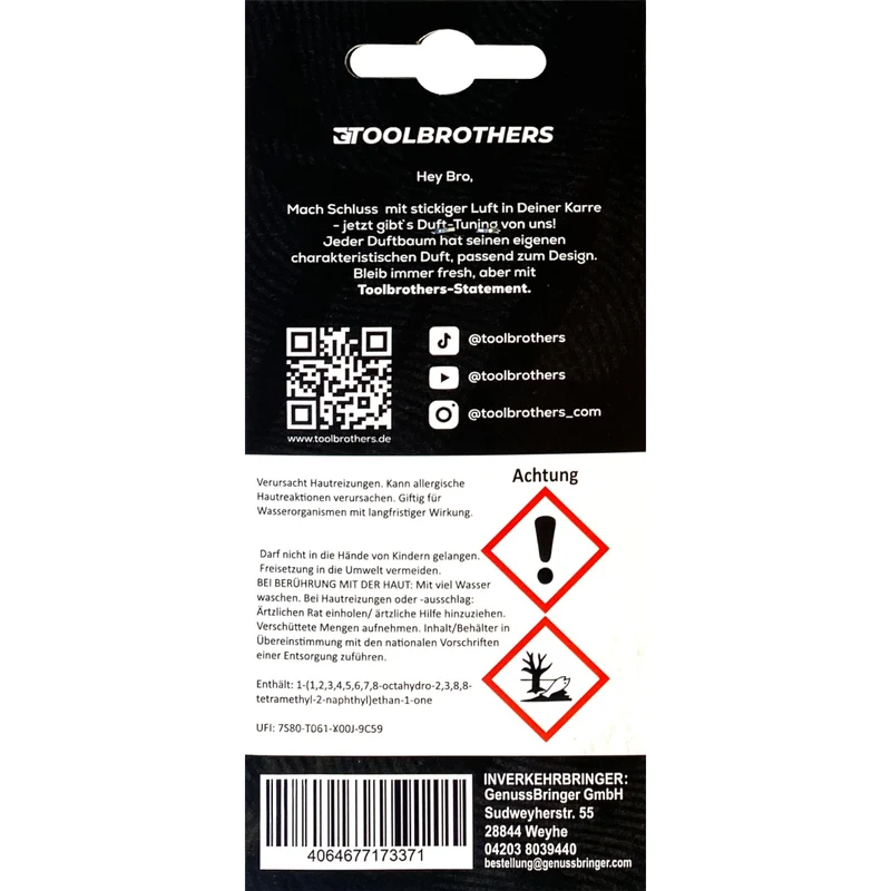 Toolbrothers Duftbaum - RICH ROSÉ AKKUSCHRAUBER Design - Duft AMORE - sanfte und blumige Duftnoten