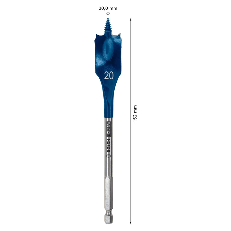 Bosch EXPERT SelfCut Speed Flachfräsbohrer 20 x 152mm ( 2608900319 ) für Hochgeschwindigkeitsbohren in Holz